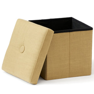 Kids Concept - Sittpuff med förvaring gul/beige