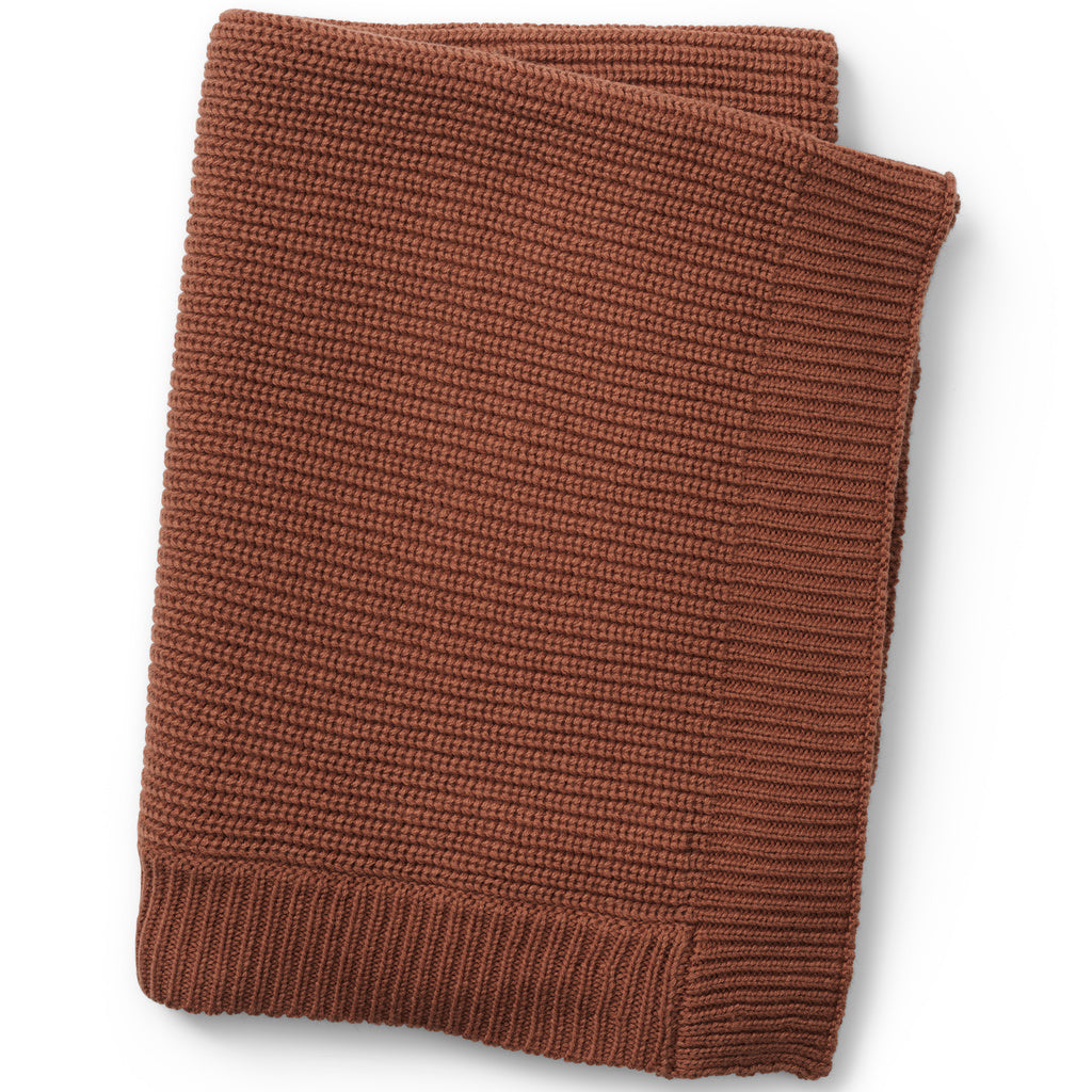 Elodie Details - Wool Knitted Blanket Burned Chocolate