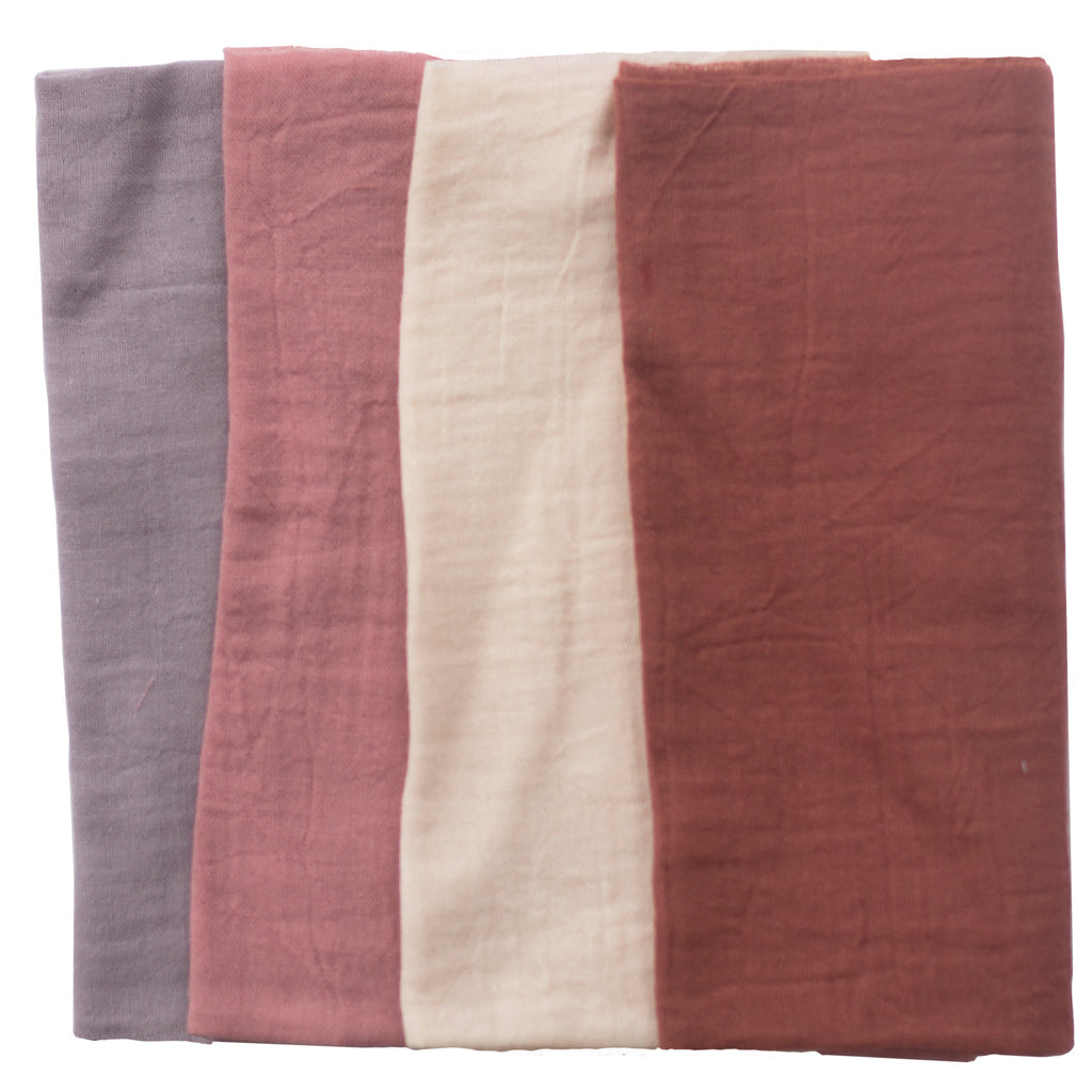 Rätt Start - Tax muslin filtar Eco 4-pack Brick/Rose