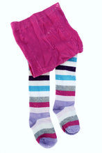 Load image into Gallery viewer, Socks &amp; Accessories - Tights Pink with stripes
