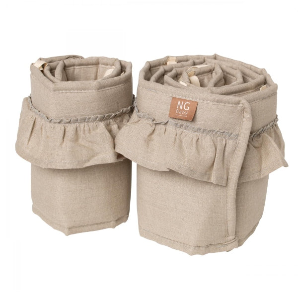 NG Baby Slatted Bedside Crib Ruffle Mood Ruffles Natural Miss B
